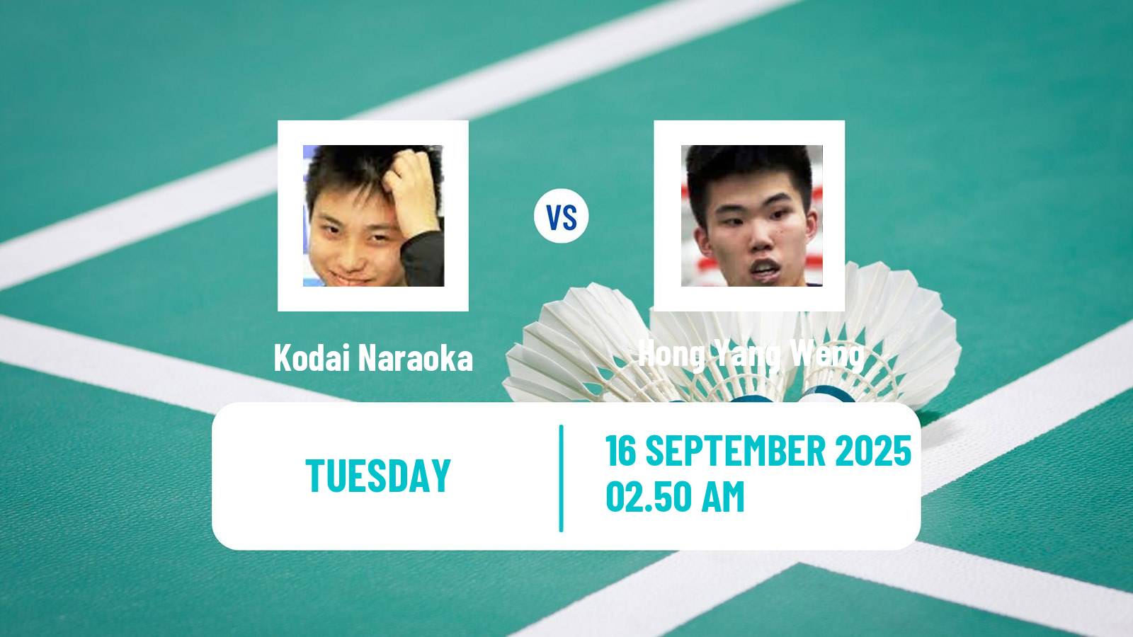 Badminton BWF World Tour China Masters 3 Men Kodai Naraoka - Hong Yang Weng