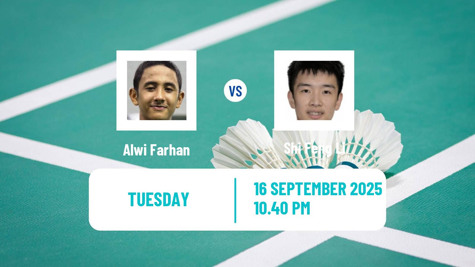 Badminton BWF World Tour China Masters 3 Men Alwi Farhan - Shi Feng Li