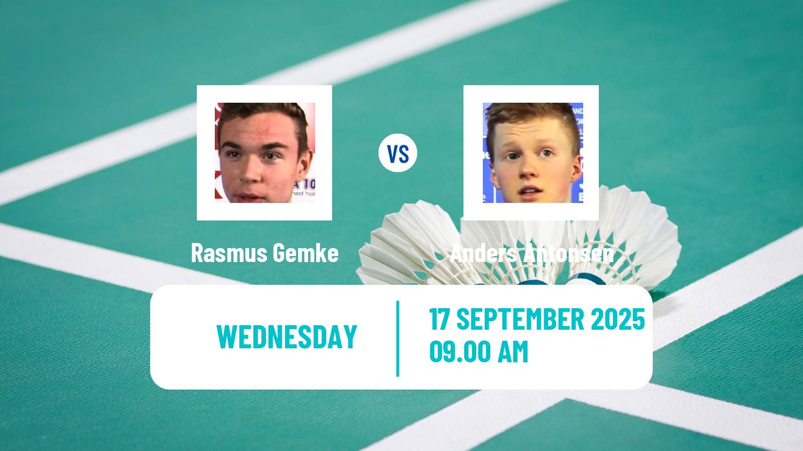 Badminton BWF World Tour China Masters 3 Men Rasmus Gemke - Anders Antonsen
