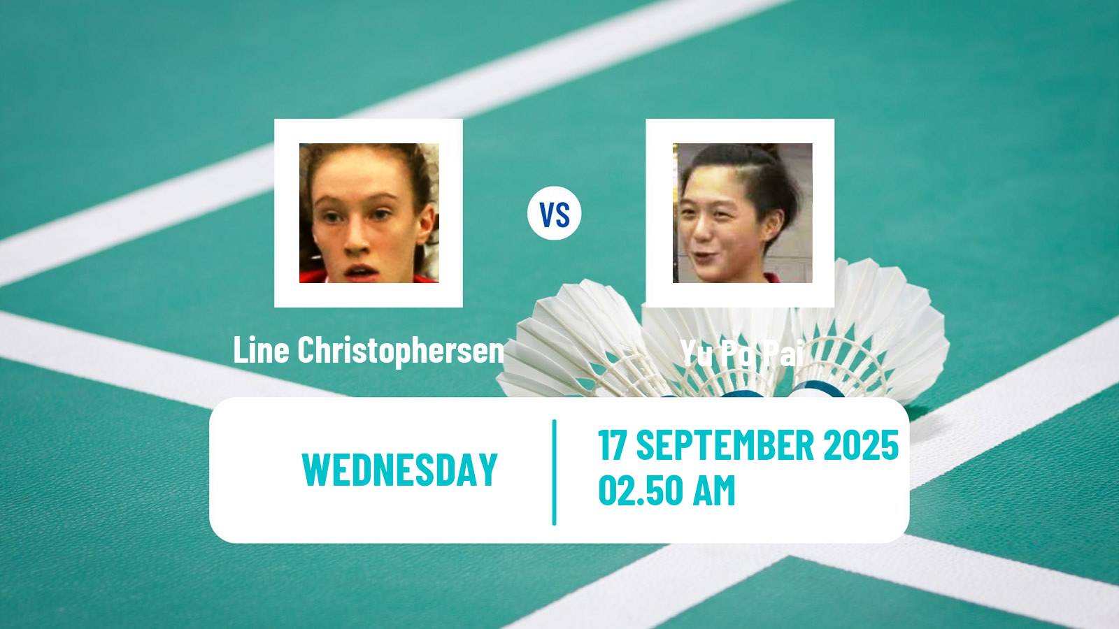 Badminton BWF World Tour China Masters 3 Women Line Christophersen - Yu Po Pai