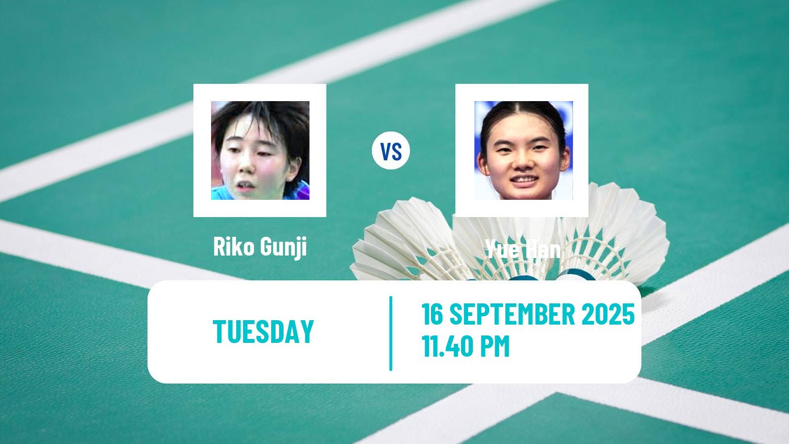 Badminton BWF World Tour China Masters 3 Women Riko Gunji - Yue Han