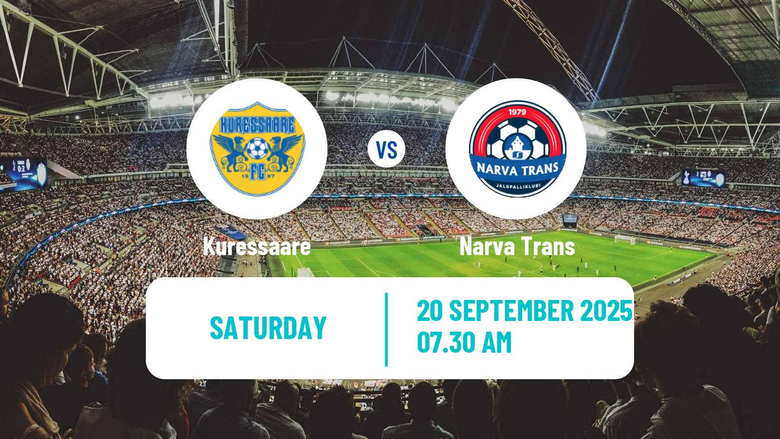 Soccer Estonian Meistriliiga Kuressaare - Narva Trans