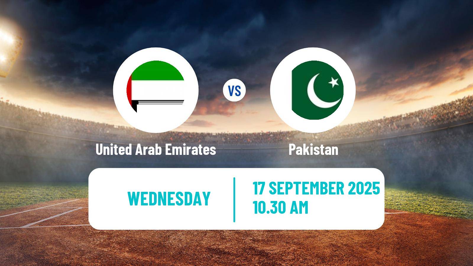 Cricket Asia Cup T20 United Arab Emirates - Pakistan