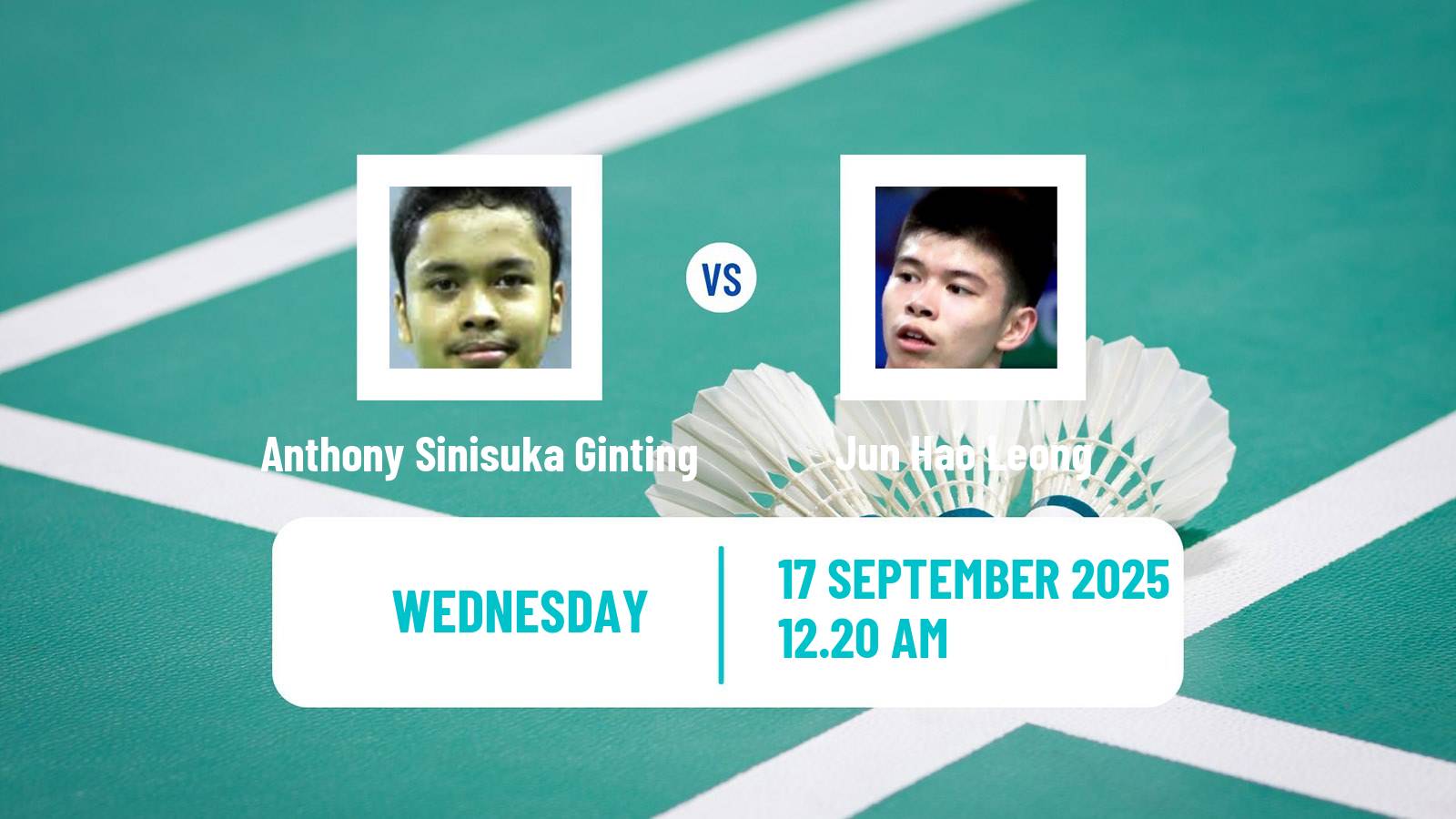 Badminton BWF World Tour China Masters 3 Men Anthony Sinisuka Ginting - Jun Hao Leong