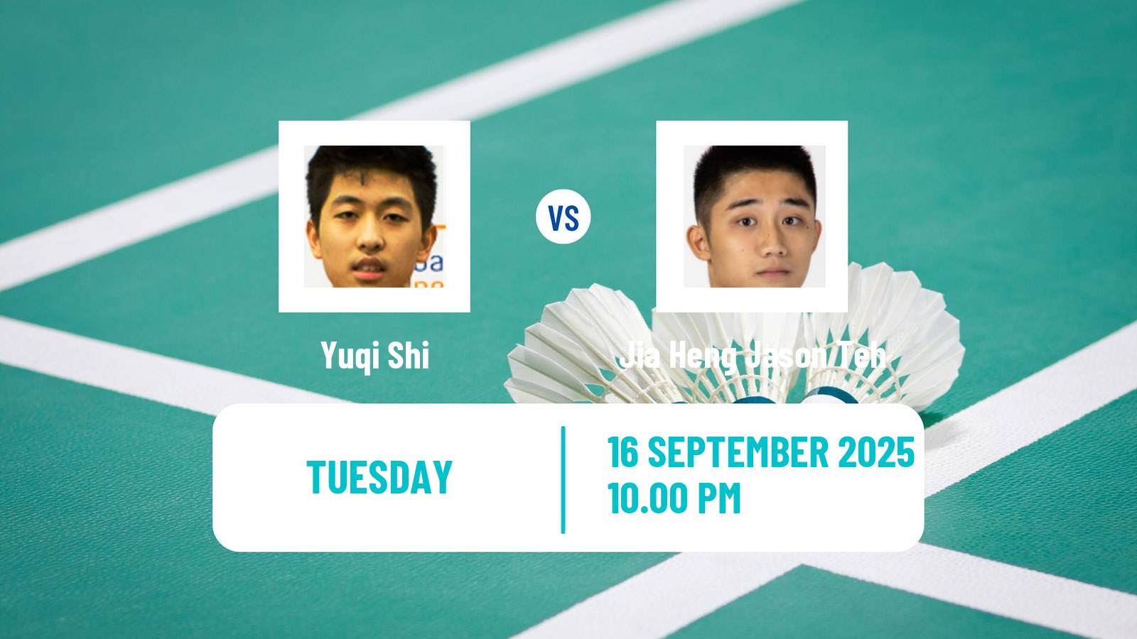 Badminton BWF World Tour China Masters 3 Men Yuqi Shi - Jia Heng Jason Teh