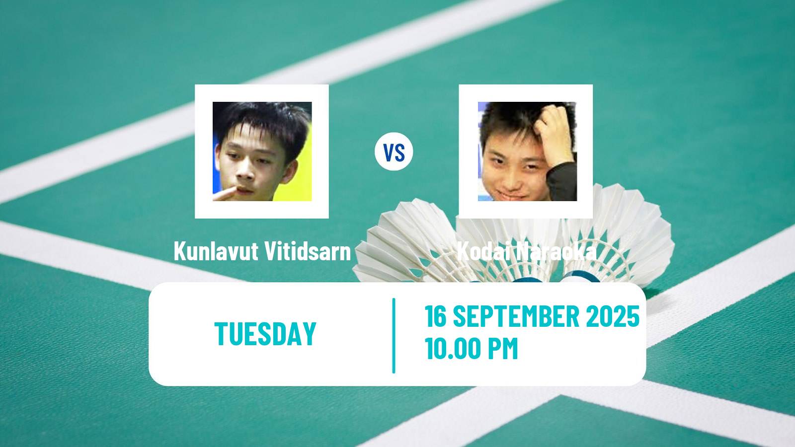 Badminton BWF World Tour China Masters 3 Men Kunlavut Vitidsarn - Kodai Naraoka