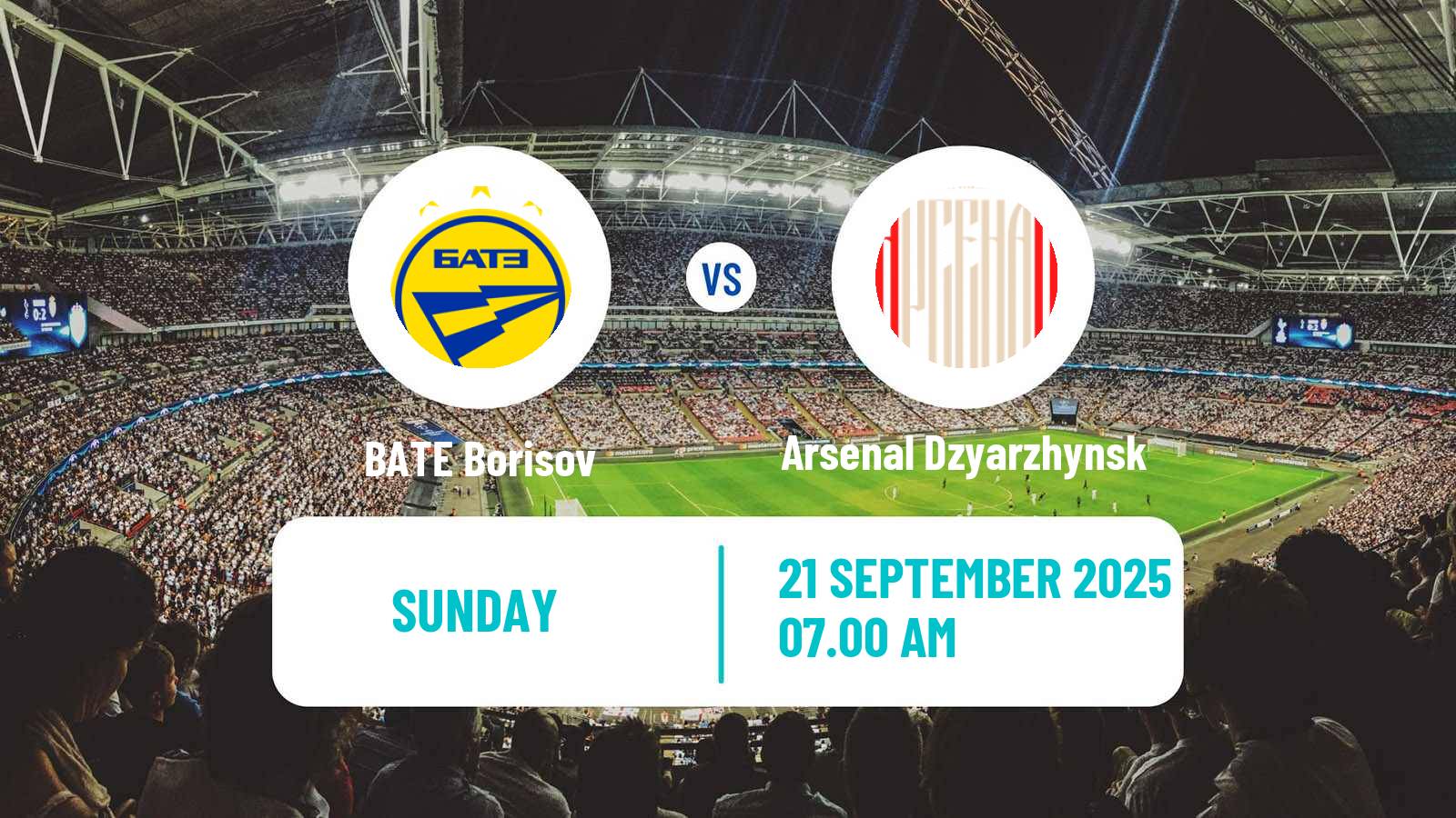 Soccer Belarusian Vysshaya Liga BATE Borisov - Arsenal Dzyarzhynsk