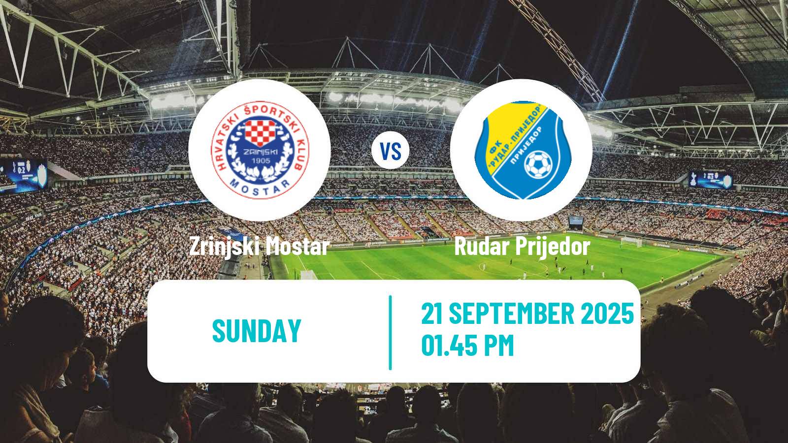 Soccer Bosnian Premier League Zrinjski Mostar - Rudar Prijedor
