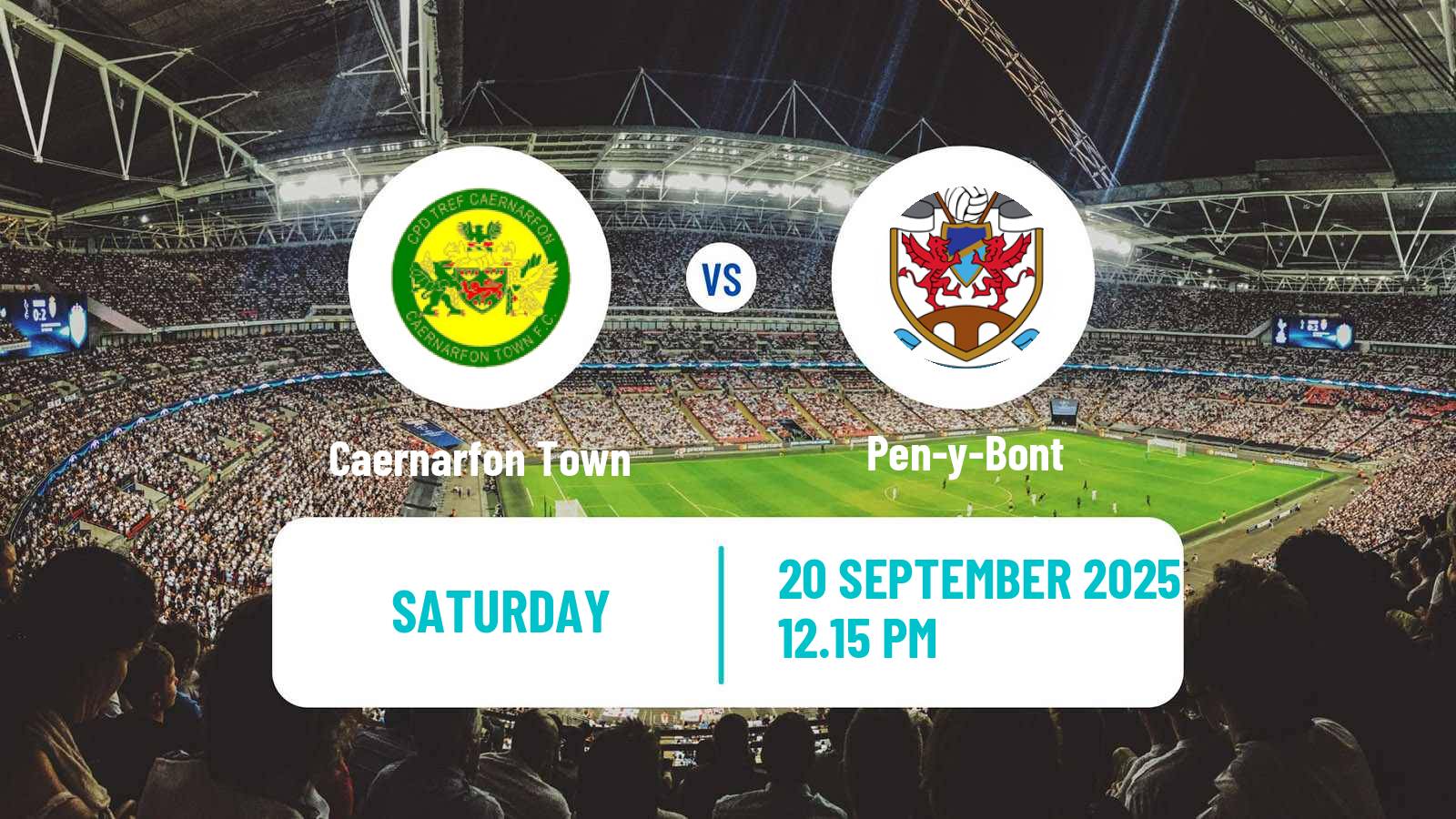 Soccer Welsh Cymru Premier Caernarfon Town - Pen-y-Bont