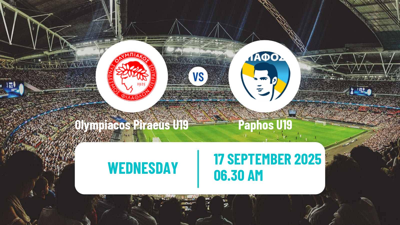 Soccer UEFA Youth League Olympiacos Piraeus U19 - Paphos U19