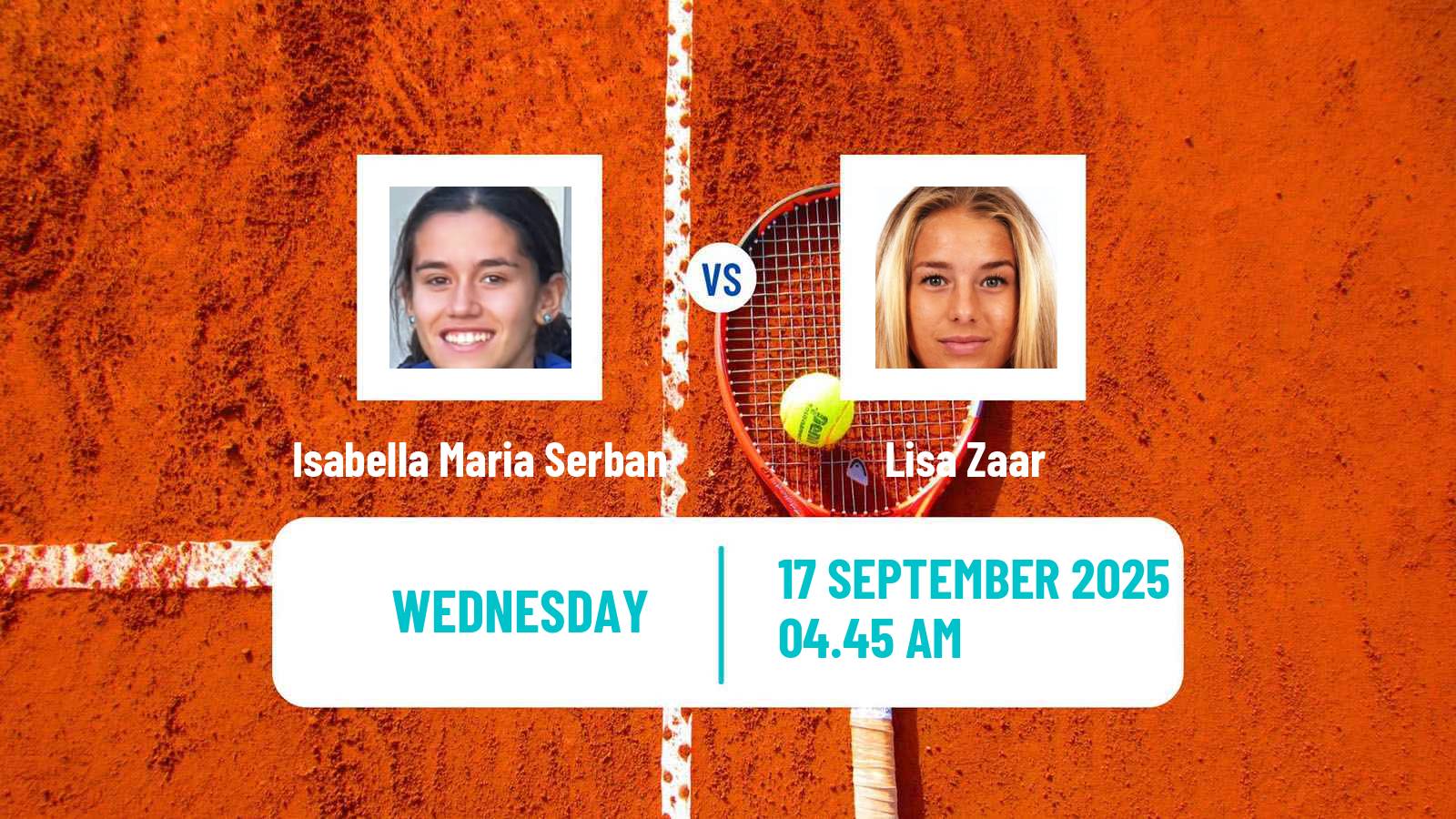 Tennis ITF W35 Santa Margherita Di Pula 7 Women 2025 Isabella Maria Serban - Lisa Zaar