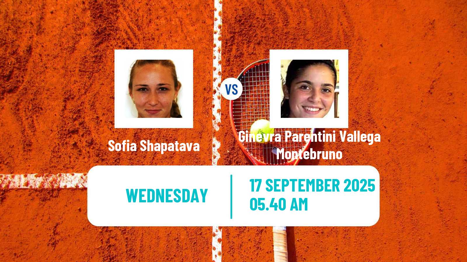 Tennis ITF W35 Santa Margherita Di Pula 7 Women 2025 Sofia Shapatava - Ginevra Parentini Vallega Montebruno