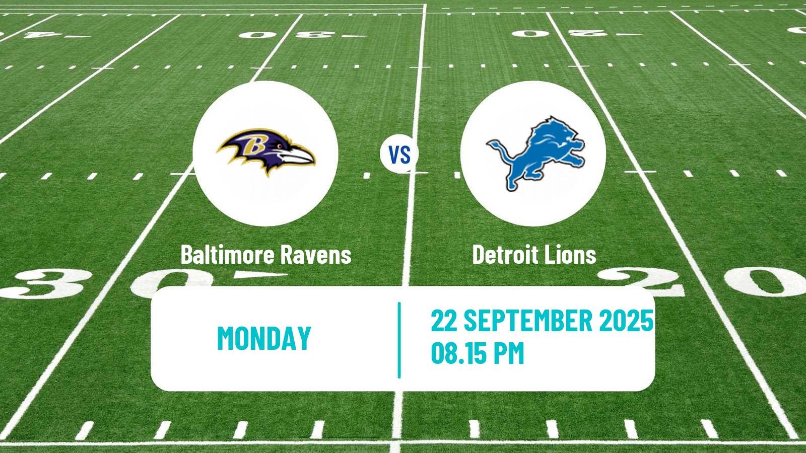American football NFL Baltimore Ravens - Detroit Lions