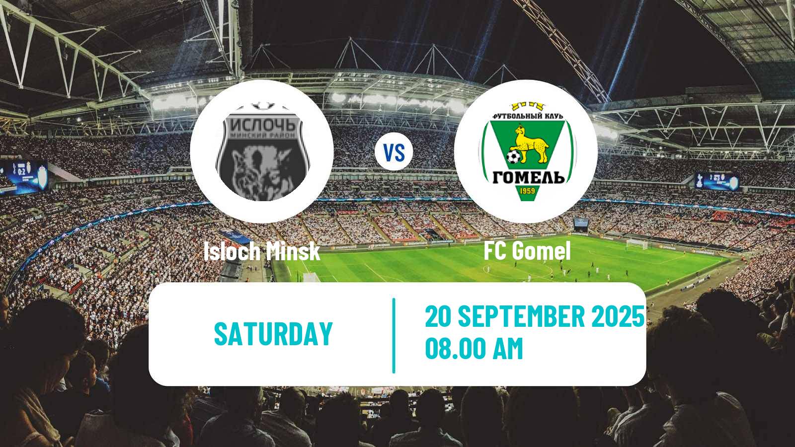Soccer Belarusian Vysshaya Liga Isloch Minsk - Gomel