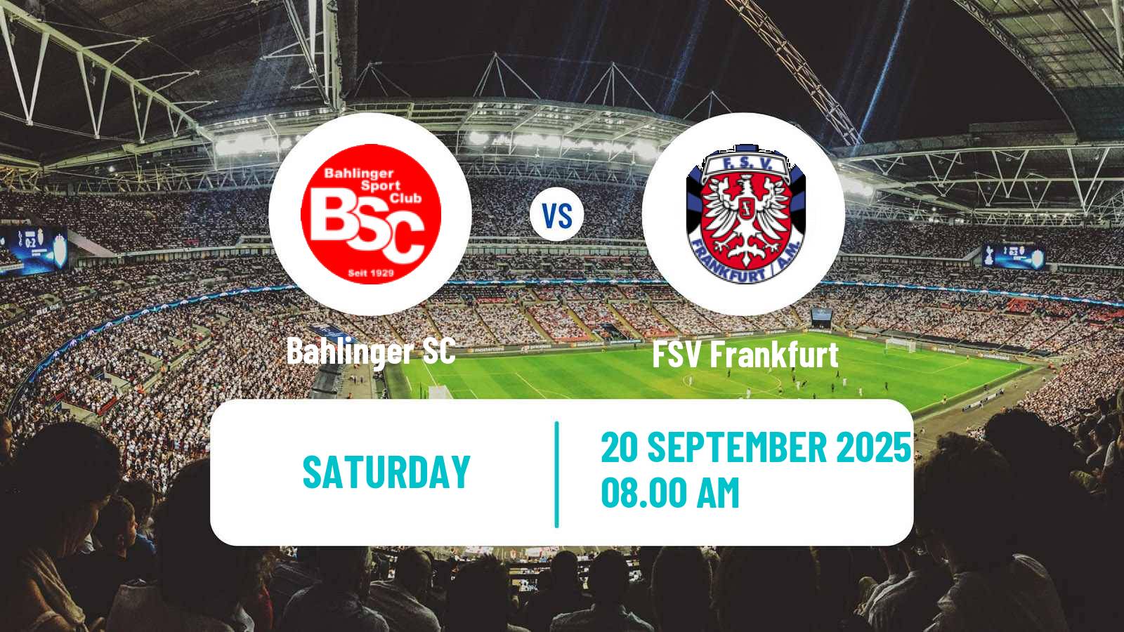 Soccer German Regionalliga Sudwest Bahlinger - FSV Frankfurt