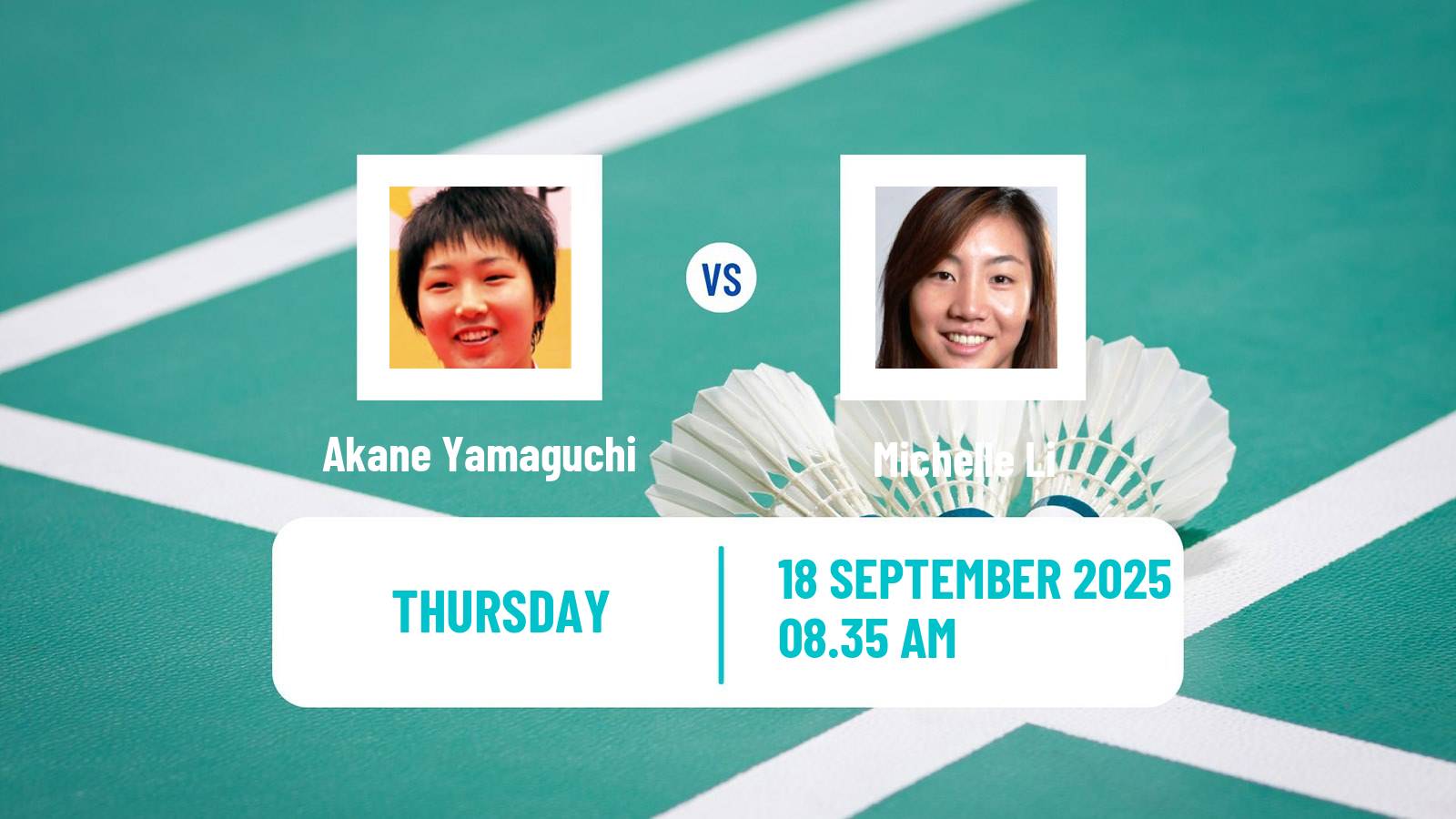 Badminton BWF World Tour China Masters 3 Women Akane Yamaguchi - Michelle Li