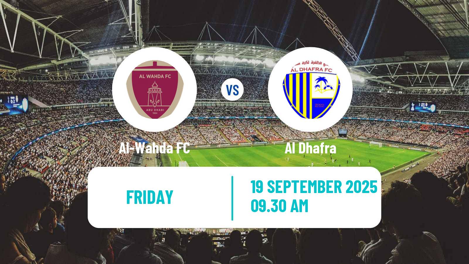 Soccer UAE Football League Al-Wahda - Al Dhafra