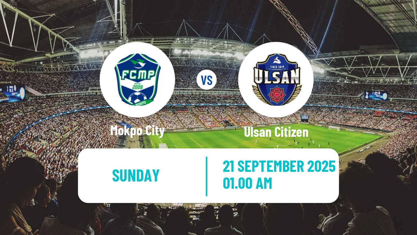 Soccer South Korean K3 League Mokpo City - Ulsan Citizen