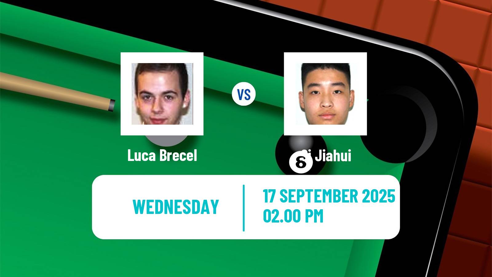 Snooker English Open Luca Brecel - Si Jiahui