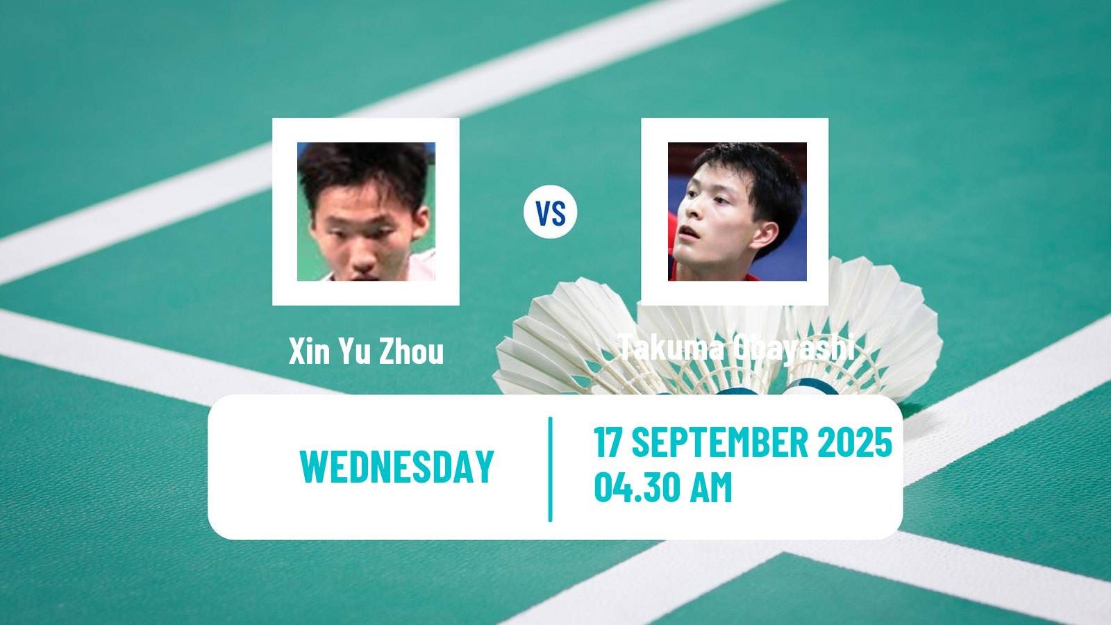 Badminton BWF World Tour Indonesia Masters 2 Men Xin Yu Zhou - Takuma Obayashi