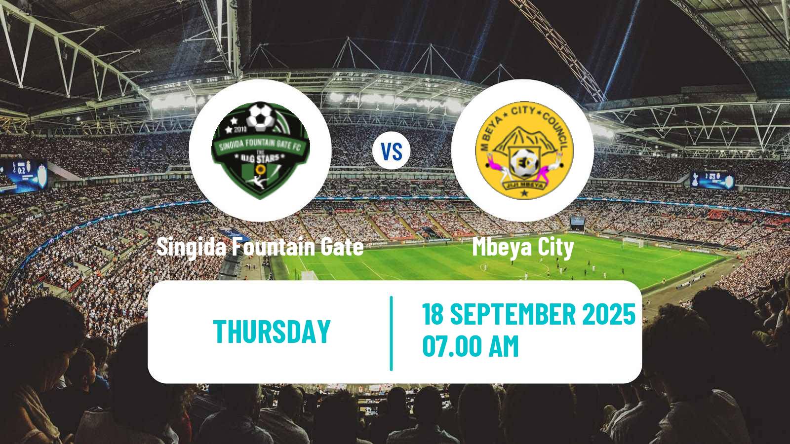 Soccer Tanzanian Premier League Singida Fountain Gate - Mbeya City