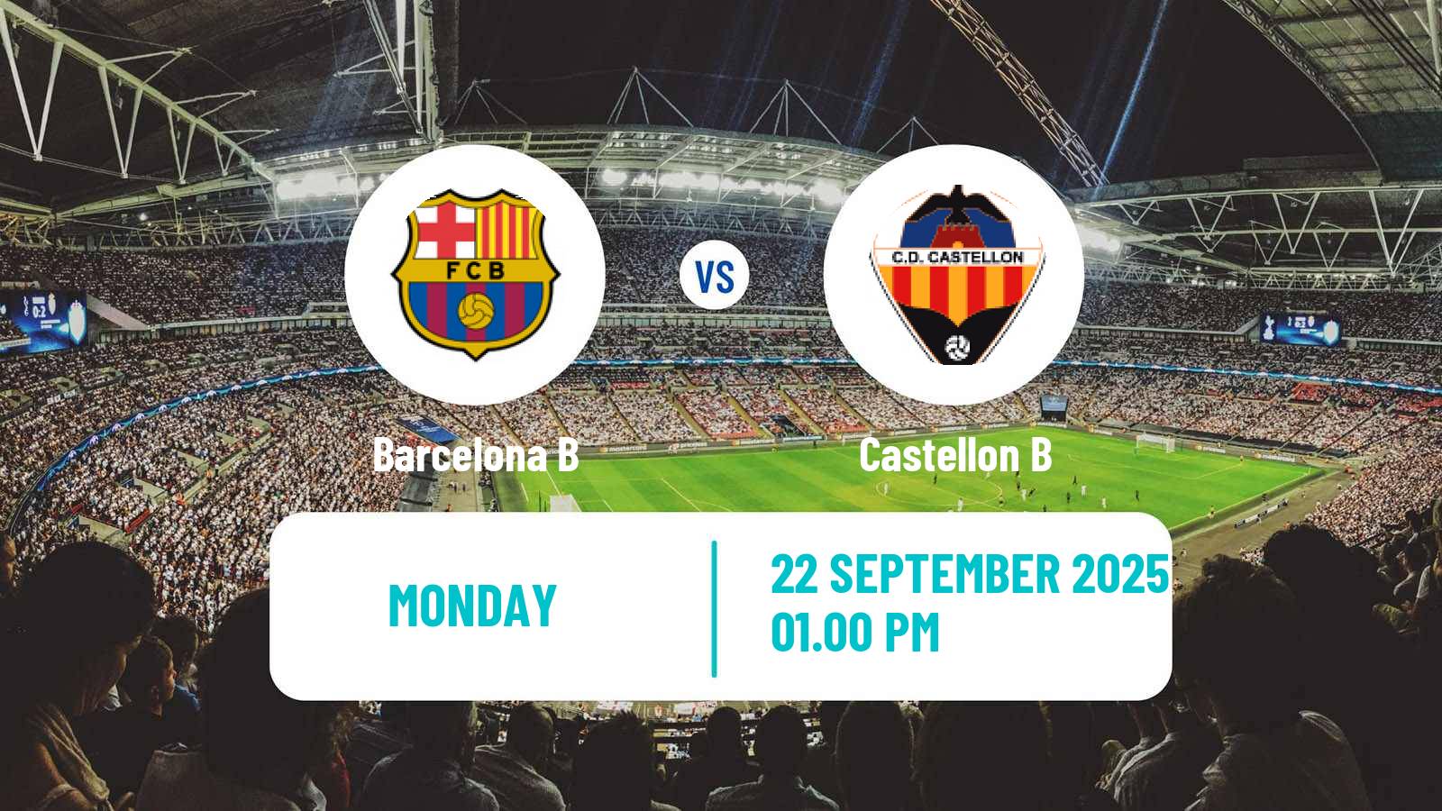 Soccer Spanish Segunda RFEF - Group 3 Barcelona B - Castellon B