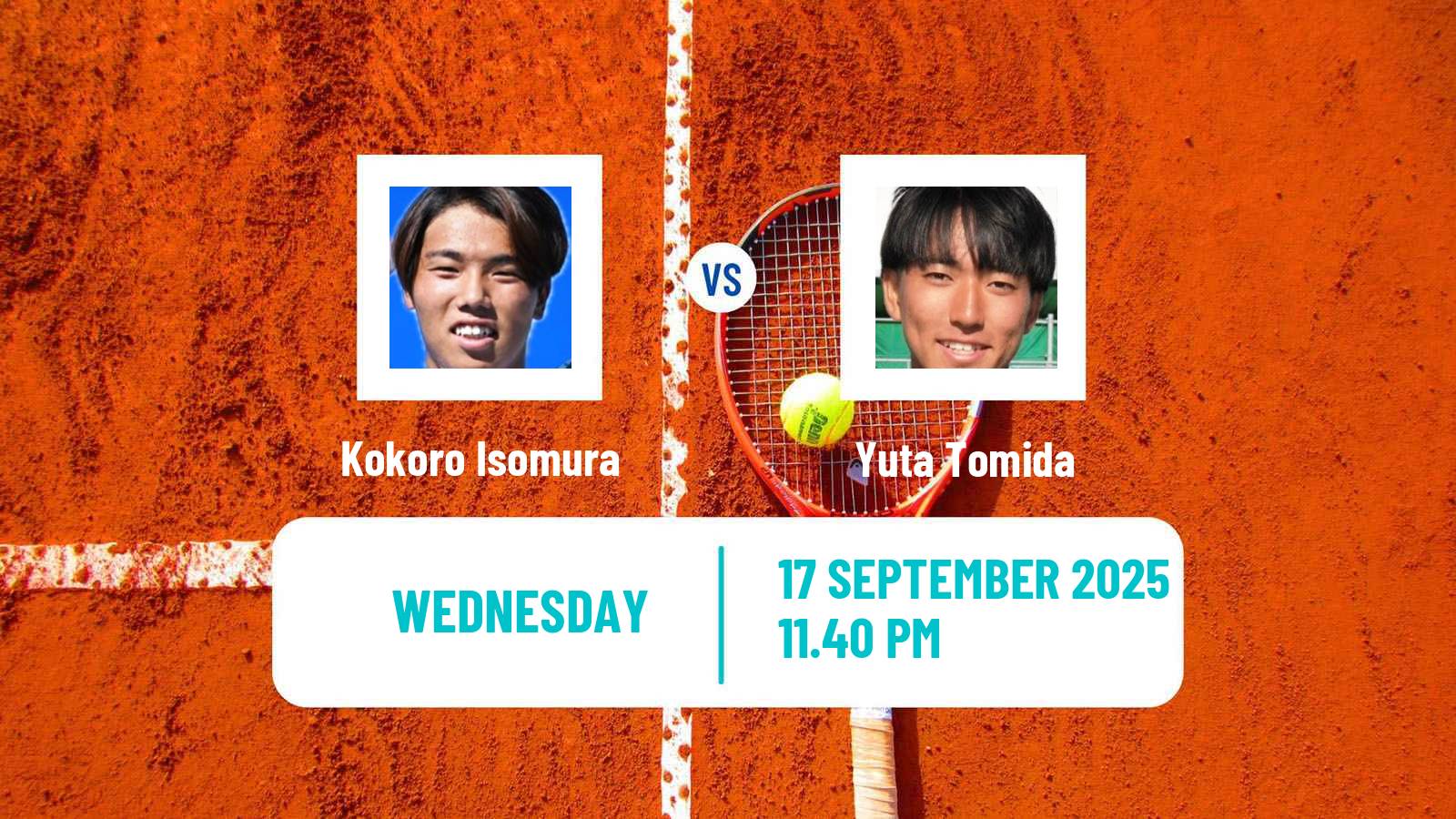 Tennis ITF M25 Takasaki Men Kokoro Isomura - Yuta Tomida
