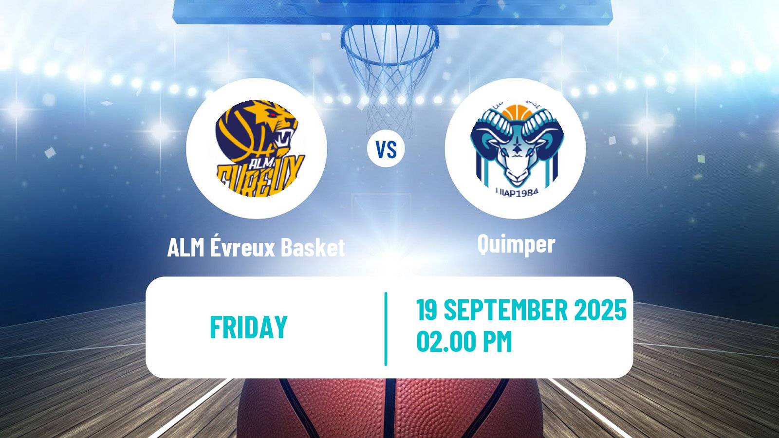 Basketball French LNB Pro B ALM Évreux Basket - Quimper