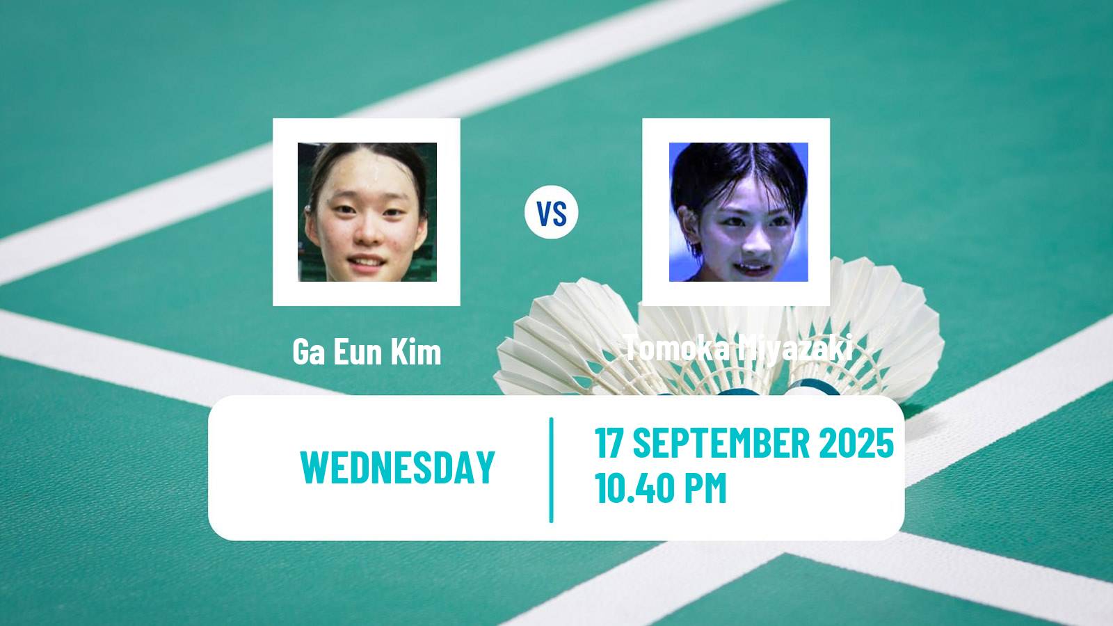 Badminton BWF World Tour China Masters 3 Women Ga Eun Kim - Tomoka Miyazaki