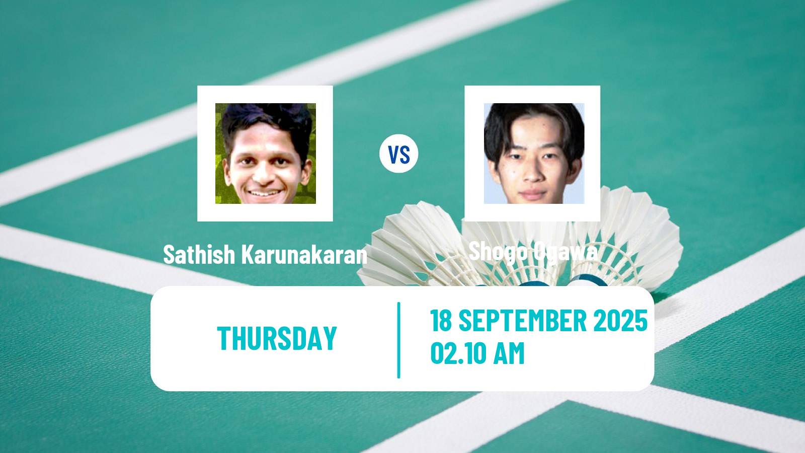 Badminton BWF World Tour Indonesia Masters 2 Men Sathish Karunakaran - Shogo Ogawa