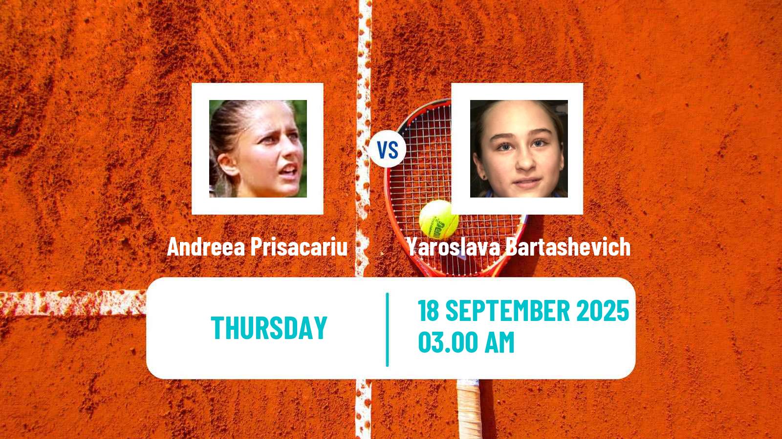 Tennis ITF W50 H Pazardzhik Women Andreea Prisacariu - Yaroslava Bartashevich