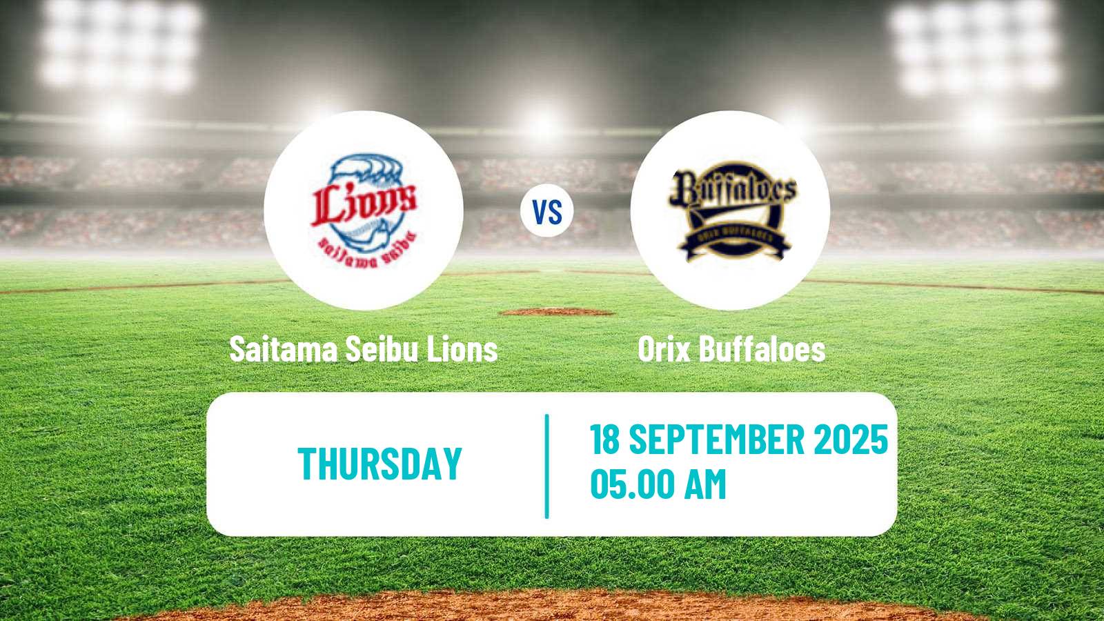 Baseball NPB Saitama Seibu Lions - Orix Buffaloes
