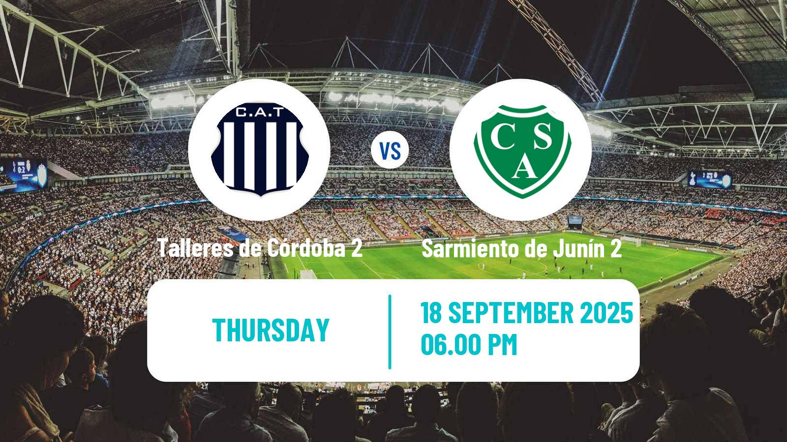 Soccer Argentinian Reserve League Talleres de Córdoba 2 - Sarmiento de Junín 2