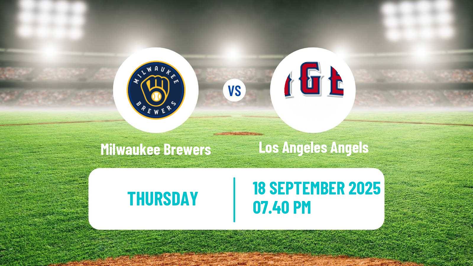 Baseball MLB Milwaukee Brewers - Los Angeles Angels