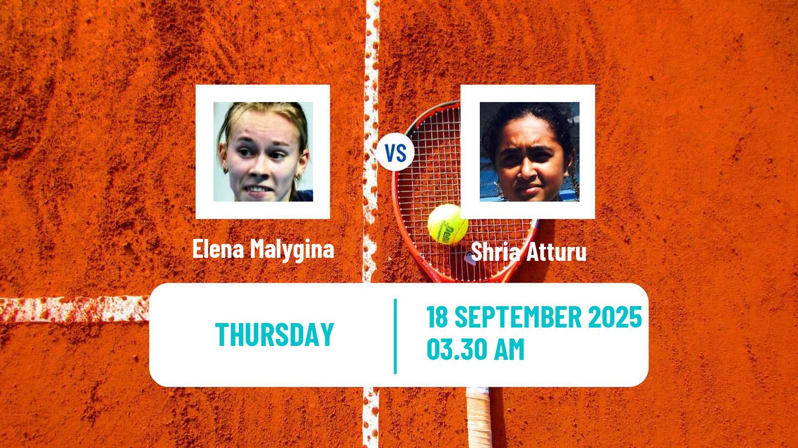 Tennis ITF W15 Kayseri 9 Women Elena Malygina - Shria Atturu