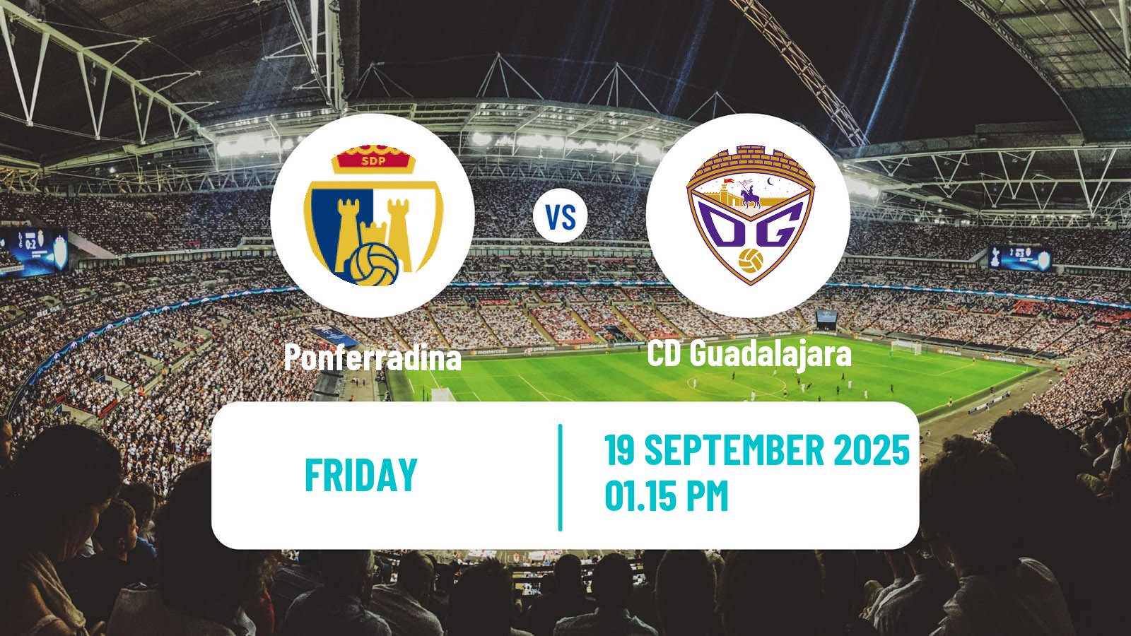 Soccer Spanish Primera RFEF Group 1 Ponferradina - CD Guadalajara