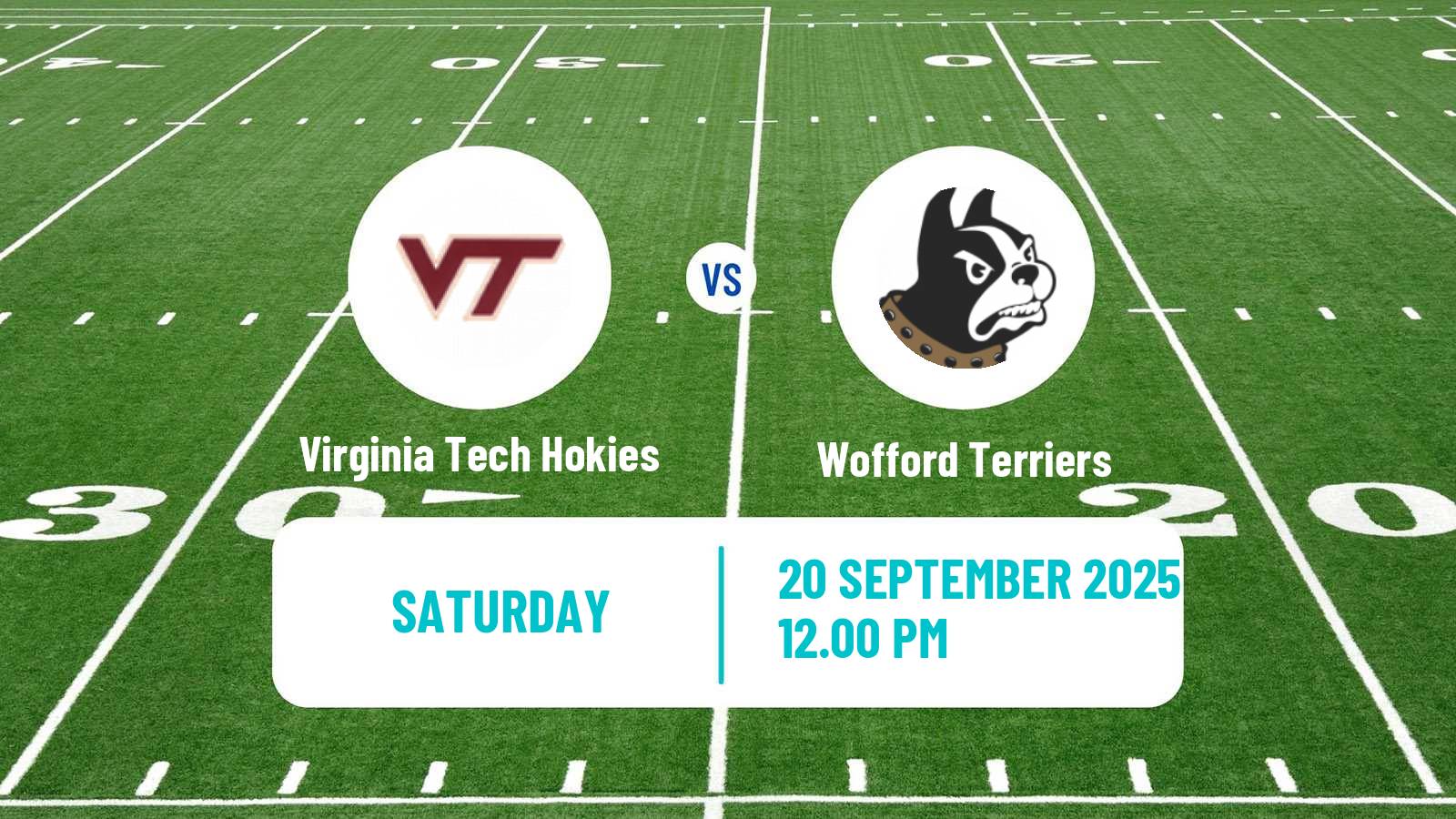 American football NCAA College Football Virginia Tech Hokies - Wofford Terriers