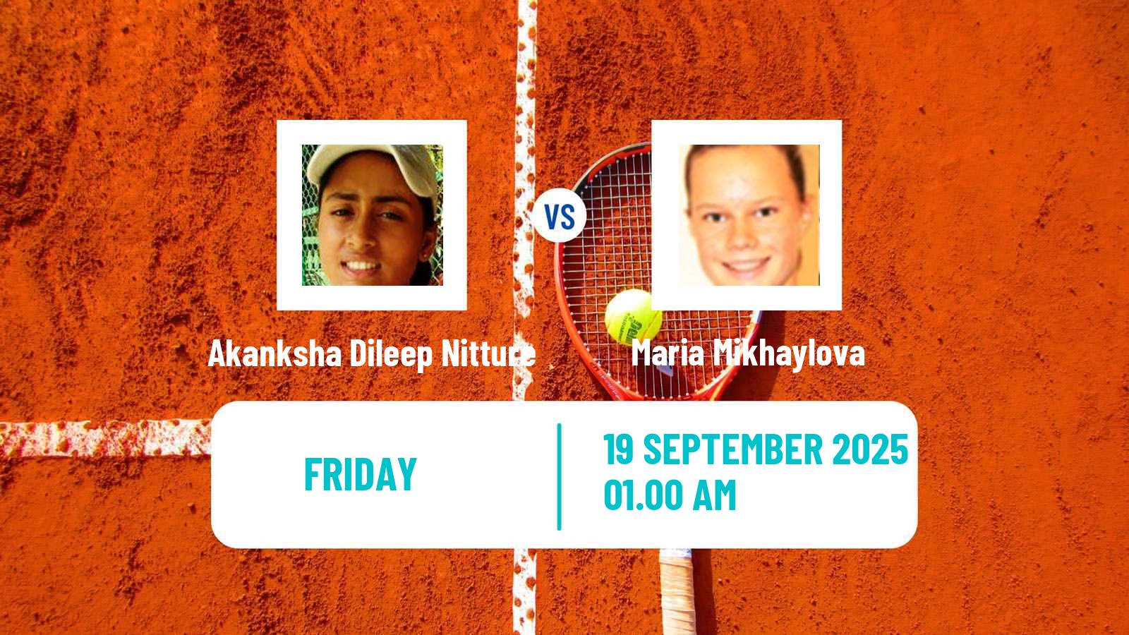 Tennis ITF W15 Gurugram Women Akanksha Dileep Nitture - Maria Mikhaylova