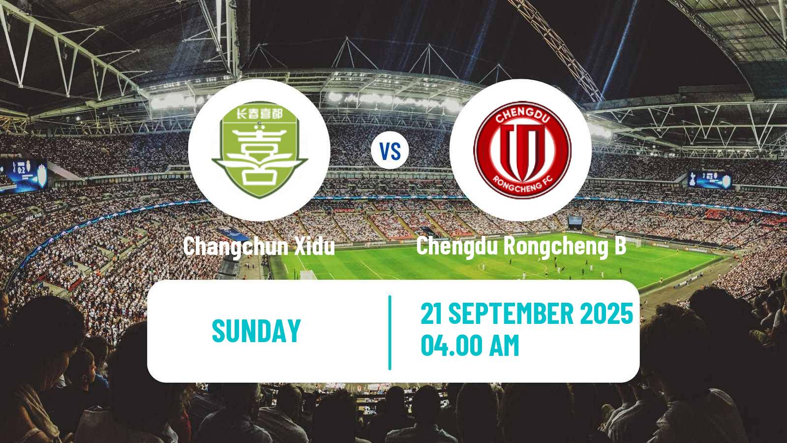 Soccer Chinese Yi League Changchun Xidu - Chengdu Rongcheng B