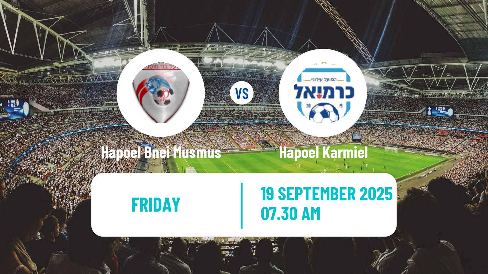 Soccer Israeli Liga Alef North Hapoel Bnei Musmus - Hapoel Karmiel