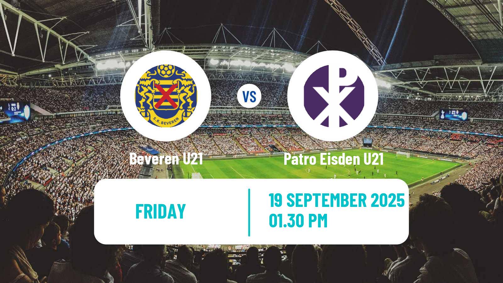 Soccer Belgian Pro League U21 Beveren U21 - Patro Eisden U21