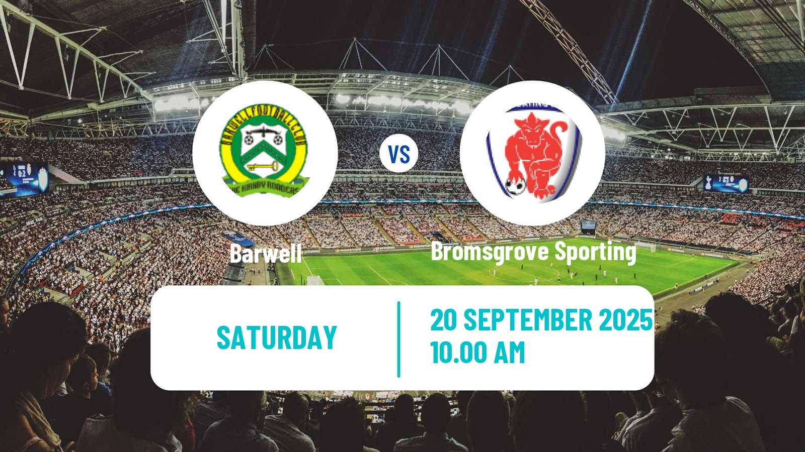 Soccer English Southern League Central Division Barwell - Bromsgrove Sporting