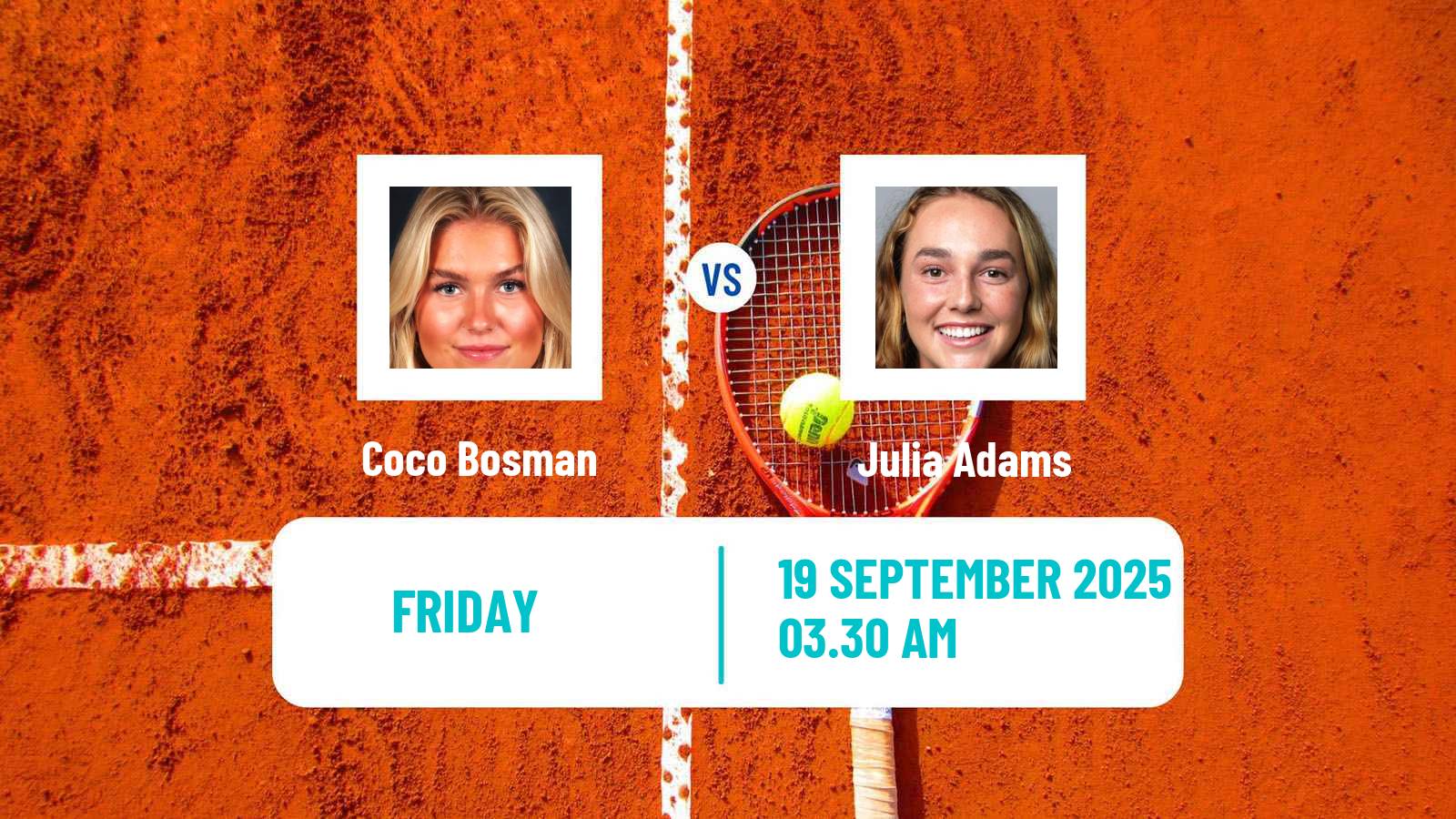 Tennis ITF W15 Kayseri 9 Women Coco Bosman - Julia Adams