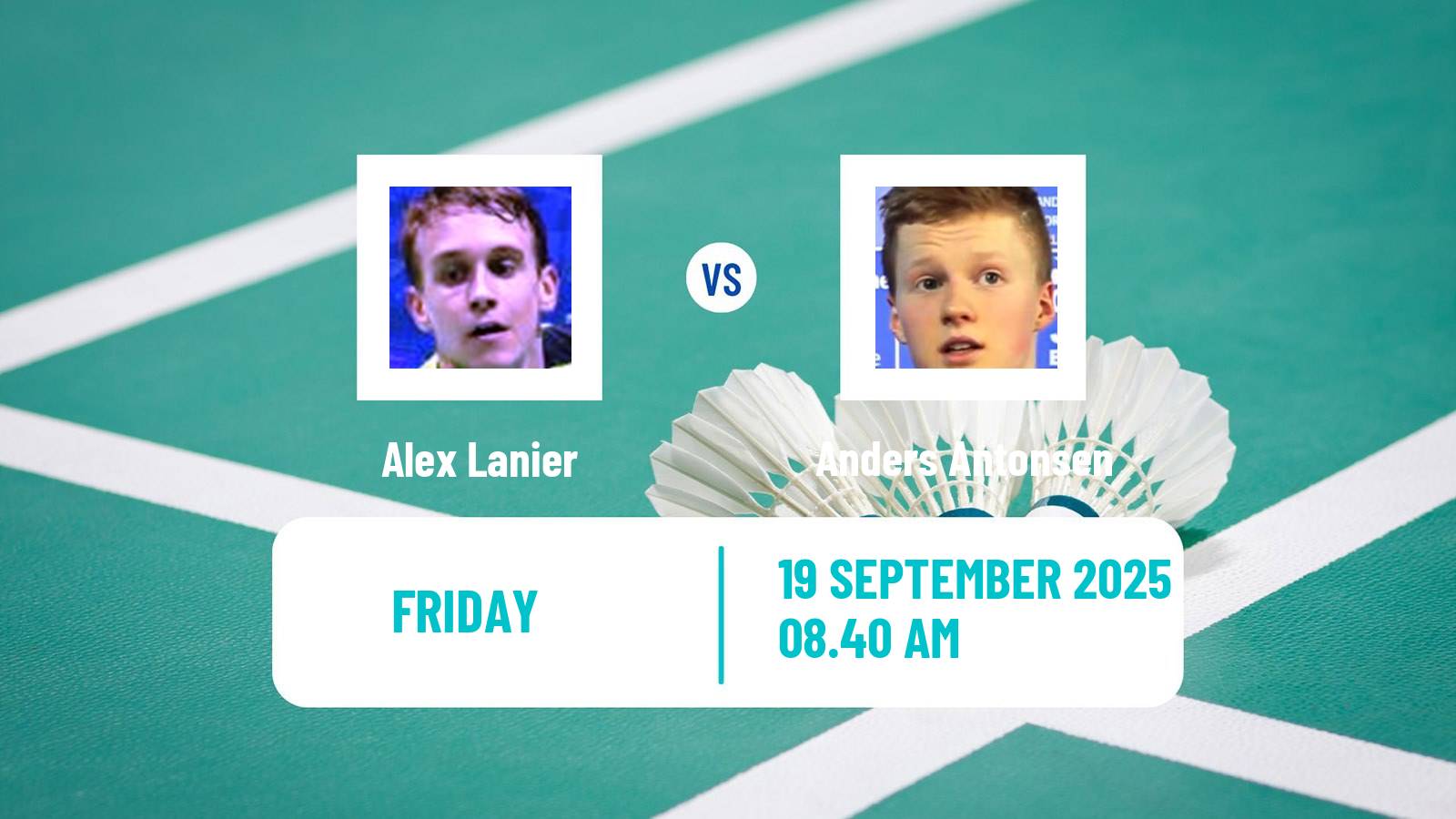 Badminton BWF World Tour China Masters 3 Men Alex Lanier - Anders Antonsen