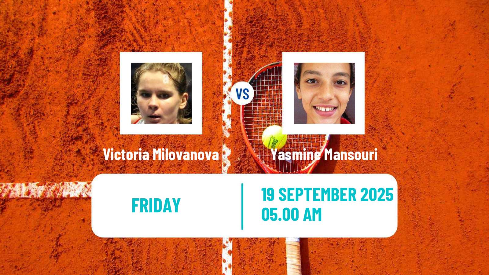Tennis ITF W35 Monastir 4 Women Victoria Milovanova - Yasmine Mansouri
