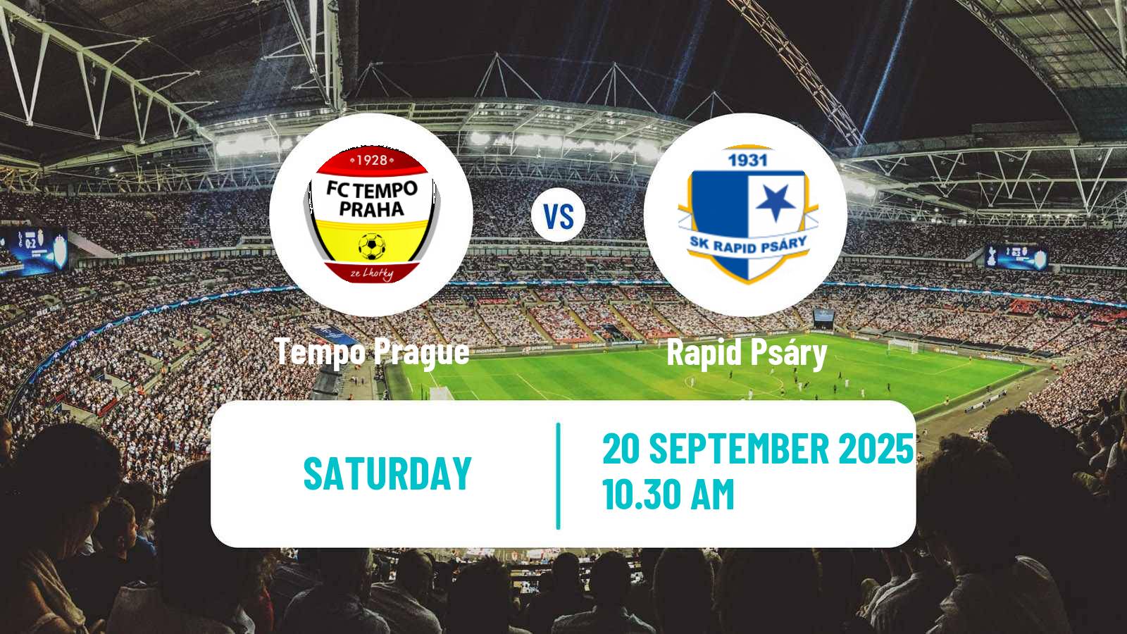 Soccer Czech Division B Tempo Prague - Rapid Psáry
