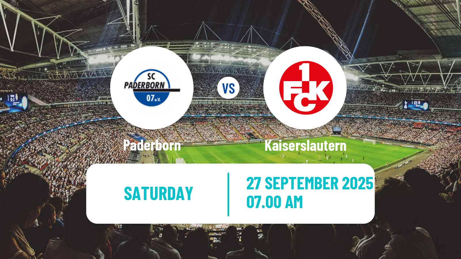 Soccer German 2 Bundesliga Paderborn - Kaiserslautern