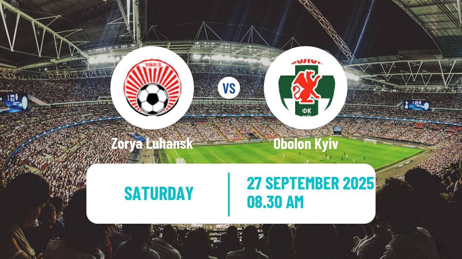 Soccer Ukrainian Premier League Zorya Luhansk - Obolon