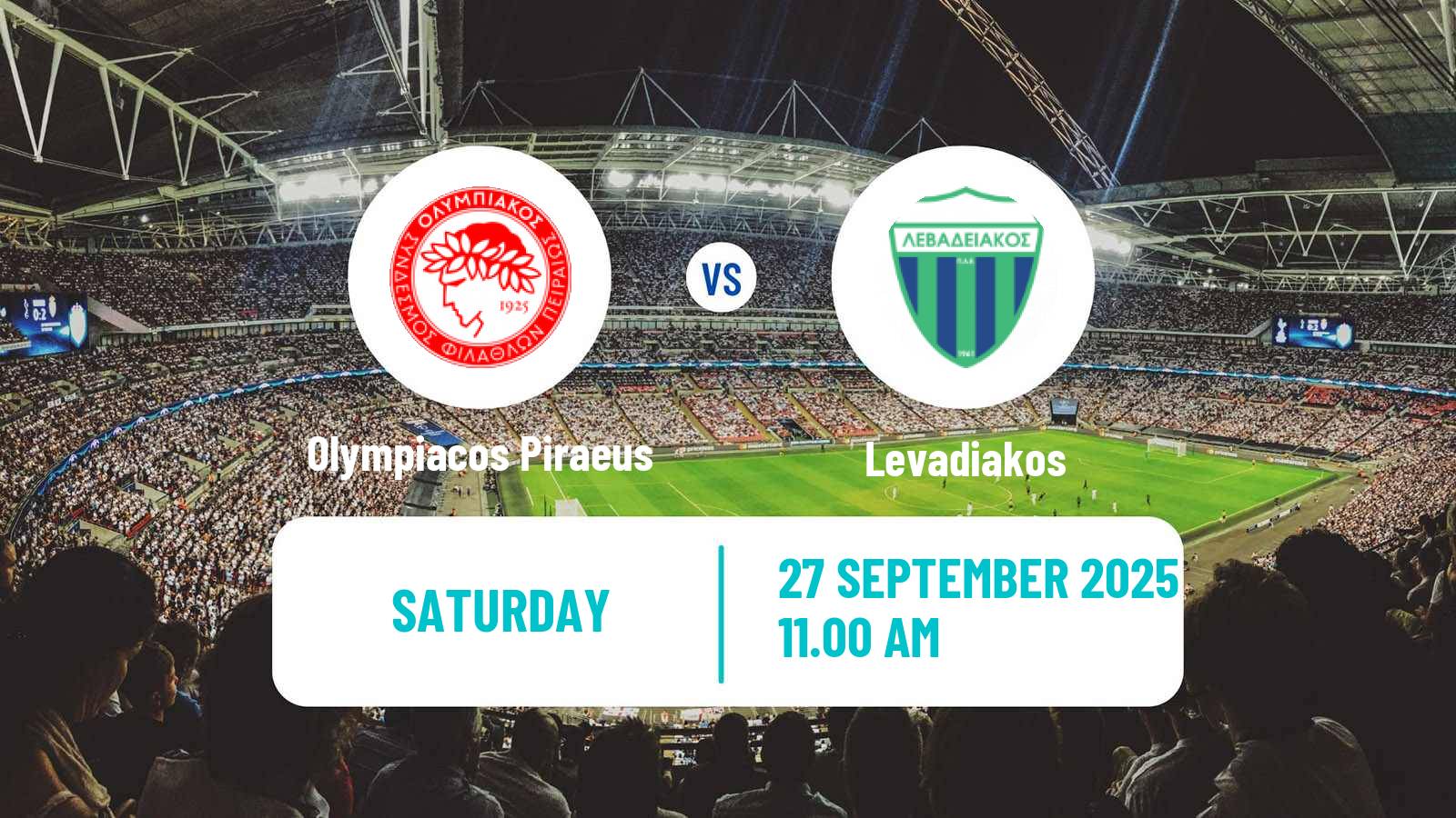 Soccer Greek Super League Olympiacos Piraeus - Levadiakos