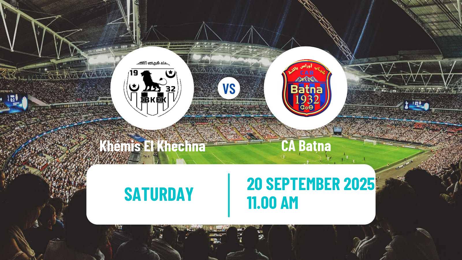 Soccer Algerian Ligue 2 Khémis El Khechna - CA Batna